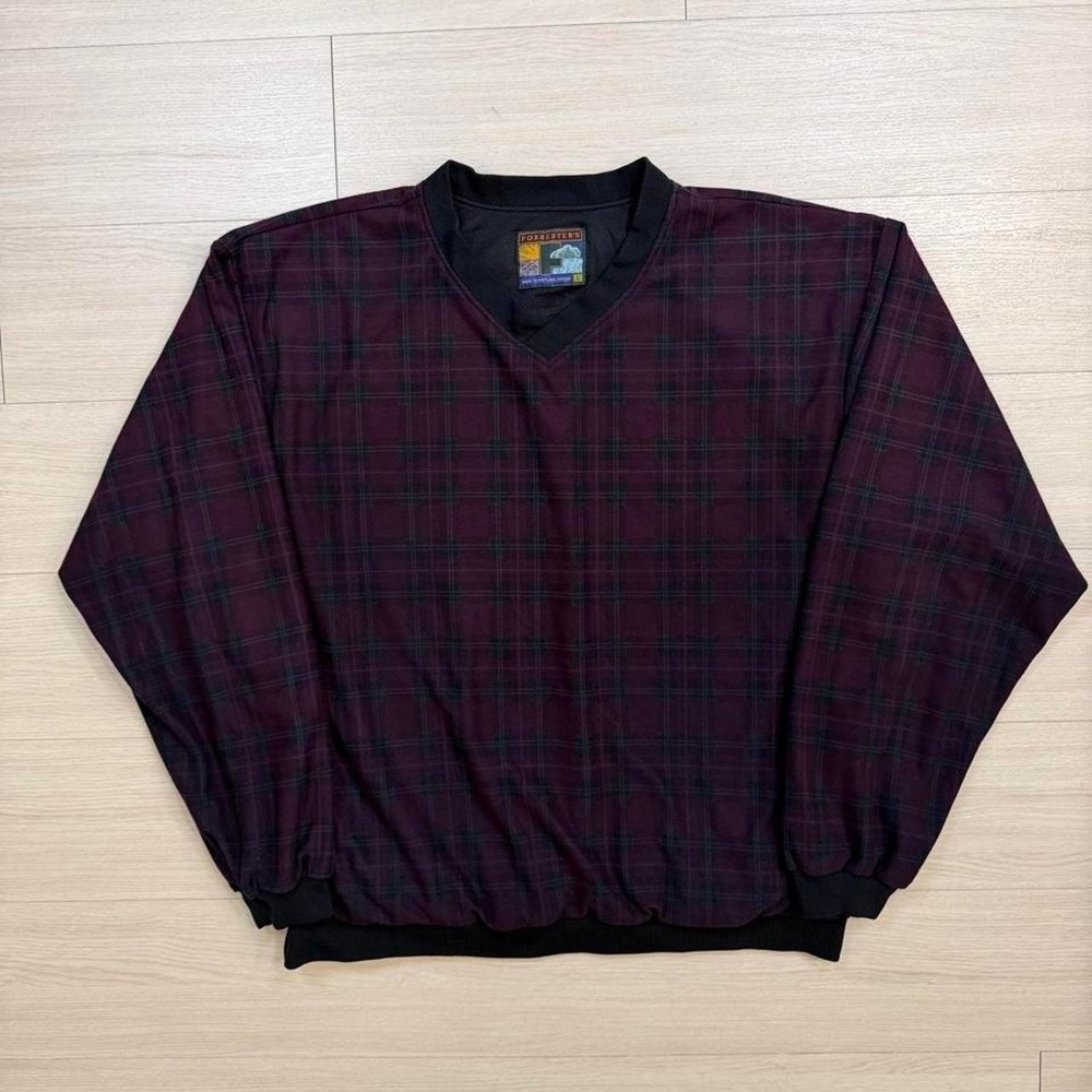 Vintage 90's Foresters Plaid Pullover Windbreaker Mens Size Large